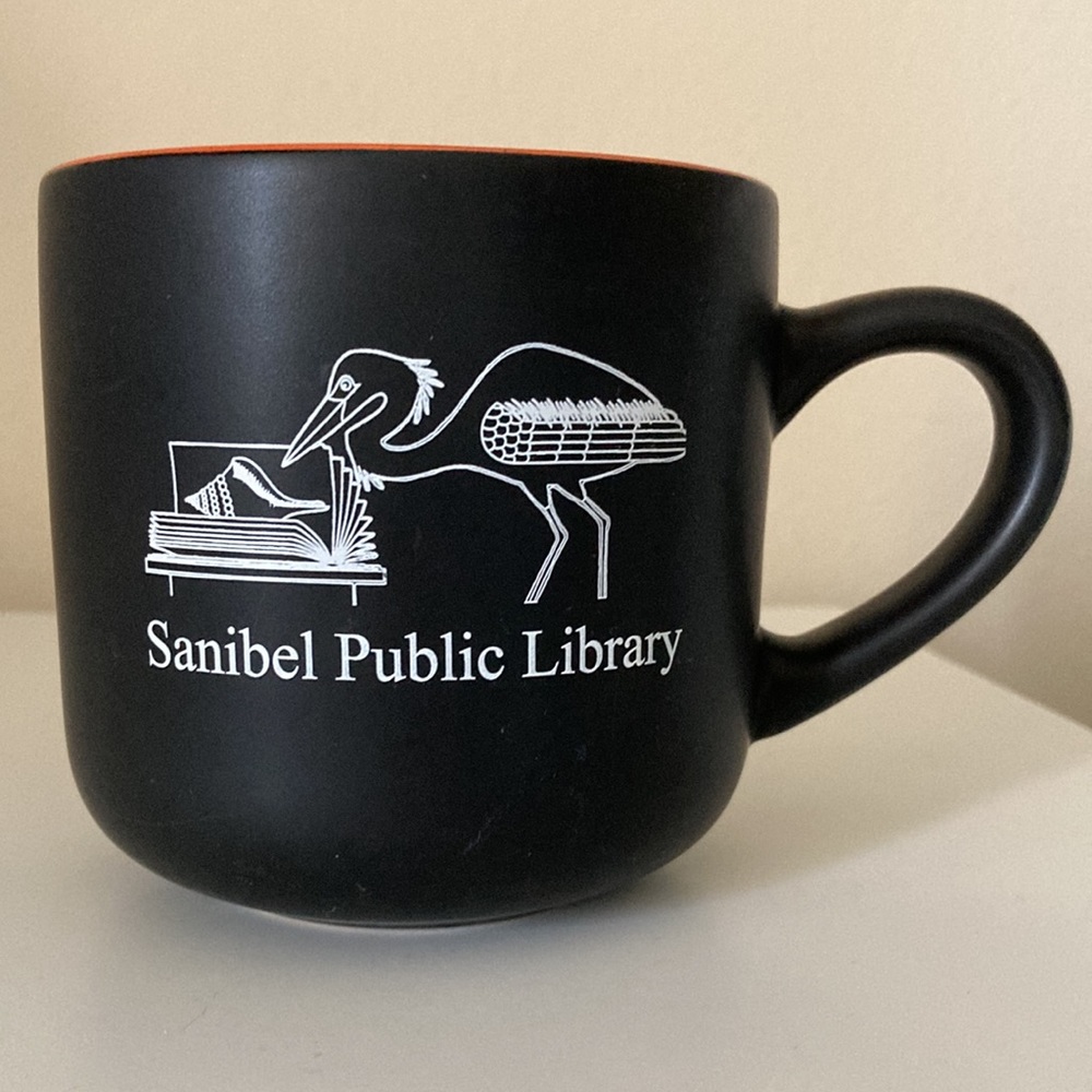 Sanibel Public Library Sanibel Island Florida Matte Black Orange Egret Shell
